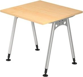 Hammerbacher Ergonomic Plus A-Serie AS08/3 Schreibtisch 80x80cm Ahorn/silber