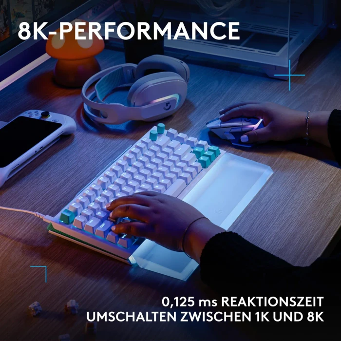 Logitech G512 X 98 TMR, weiß, Dual-Swap analog/mechanisch, taktil, USB, DE