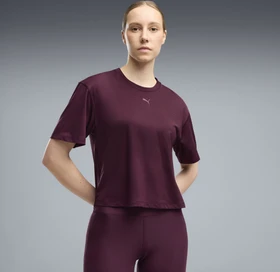 Puma Cloudspun Relaxed T-Shirt kurzarm ruby noir heather (Damen)