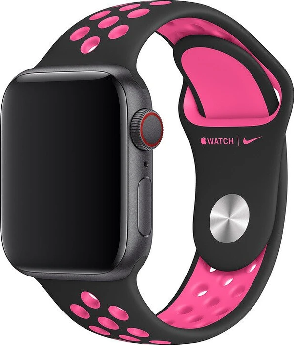 Apple Nike Sportarmband S/M und M/L für Apple Watch 40mm schwarz/pink blast