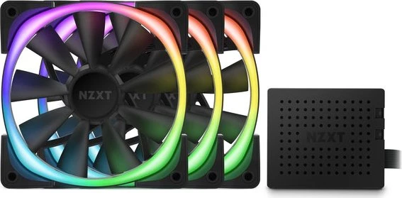 NZXT Aer RGB 2 Starter Kit, Matte Black, schwarz, LED-Steuerung, 120mm, 3er-Pack