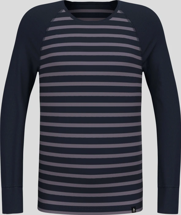 Odlo Active Warm Eco Stripes Funktionsshirt langarm gray ridge melange (Junior)