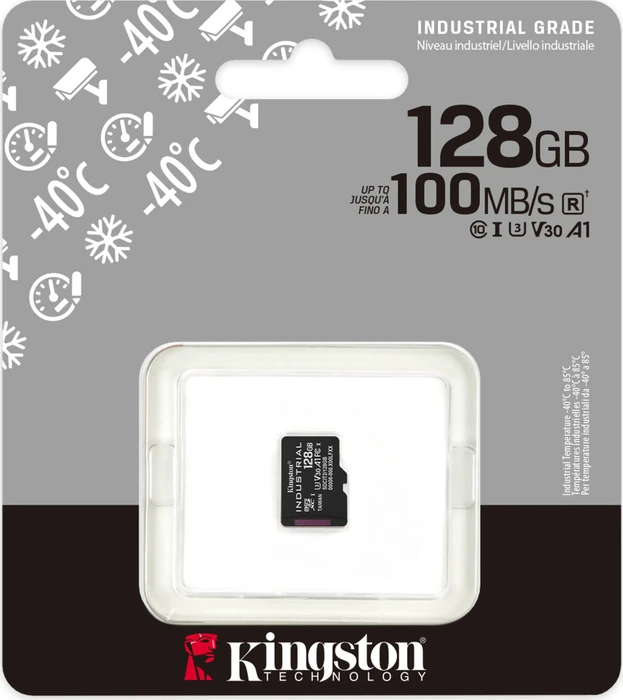 Kingston Industrial Temperature Gen2 R100 128GB, UHS-I U3, A1, Class 10