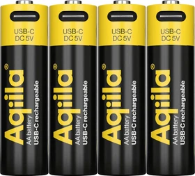 Aqiila Rechargeable Mignon AA Li-Ion USB-C 2000mAh 1.5V, 4er-Pack
