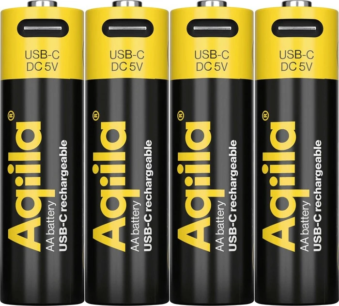 Aqiila Rechargeable Mignon AA Li-Ion USB-C 2000mAh 1.5V, 4er-Pack