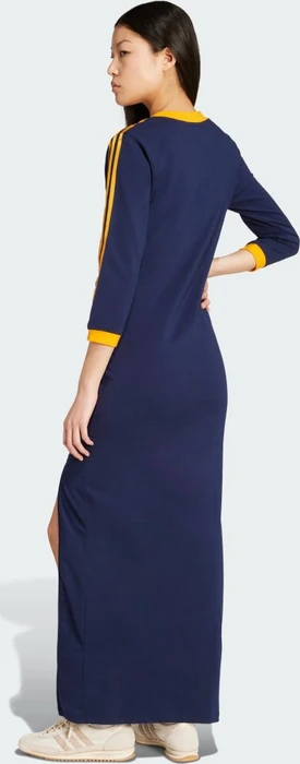 adidas Adicolor Classics 3-Streifen Maxi Kleid night indigo/crew orange (Damen)