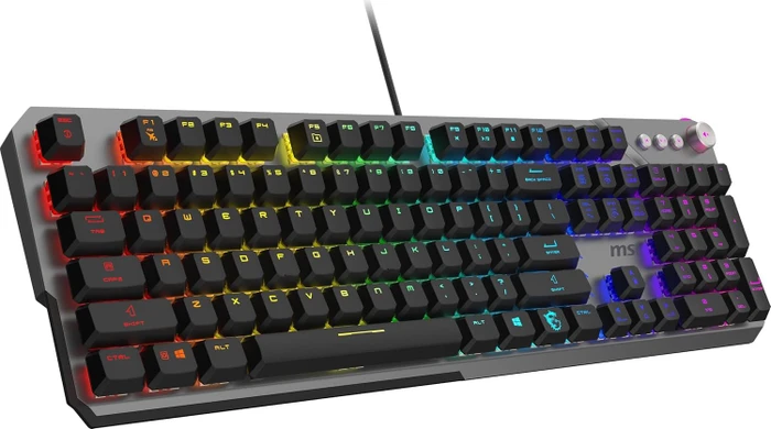 MSI STRIKE 600 V2 Silent Gaming Keyboard, LEDs RGB, Kailh Midnight Pro Silent Tactile, USB, UK