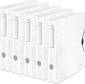 Leitz Qualitäts Ordner 2-Ring 180° Active WOW, 65mm, A4, weiß, 5er-Pack