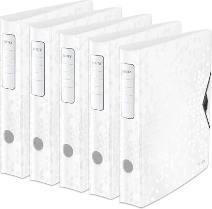 Leitz Qualitäts Ordner 2-Ring 180° Active WOW, 65mm, A4, weiß, 5er-Pack
