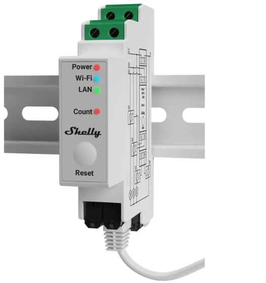 Shelly Pro 3EM, DIN-Schienen-Stromverbrauchsmessgerät, 3-Phasen, 120A, Strommesssensor