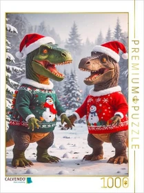 Calvendo Zwei Dinos haben Spaß im weihnachtlichen Schnee