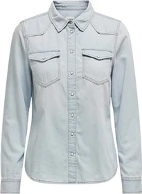 ONLY Alexa Jeans Hemd langarm light blue denim (Damen)