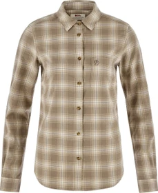 Fjällräven Övik Flannel Hemd langarm chalk white/suede brown (Damen)