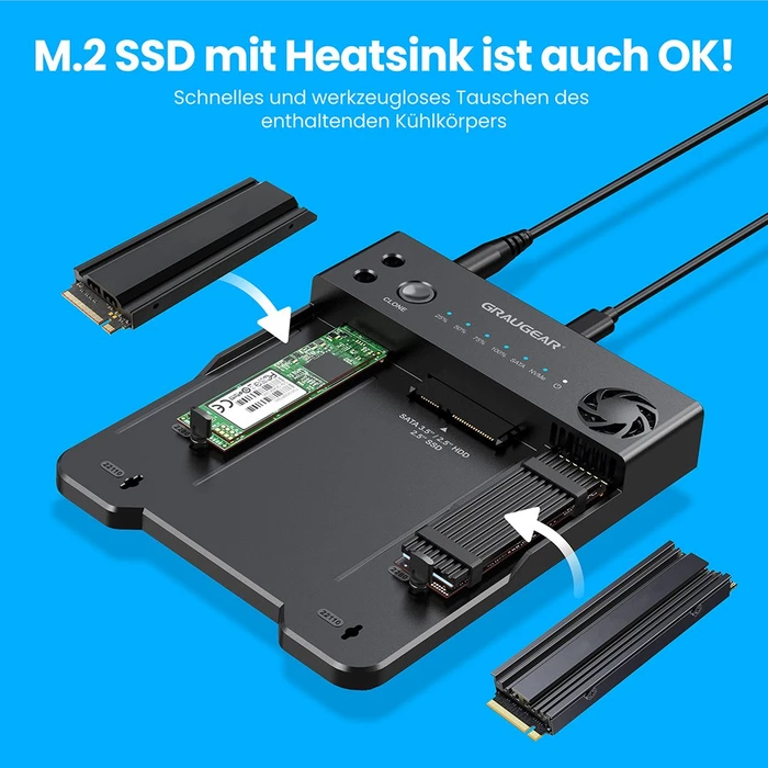 Graugear Bidirektionale Klonstation M.2/2.5"/3.5", Standalone
