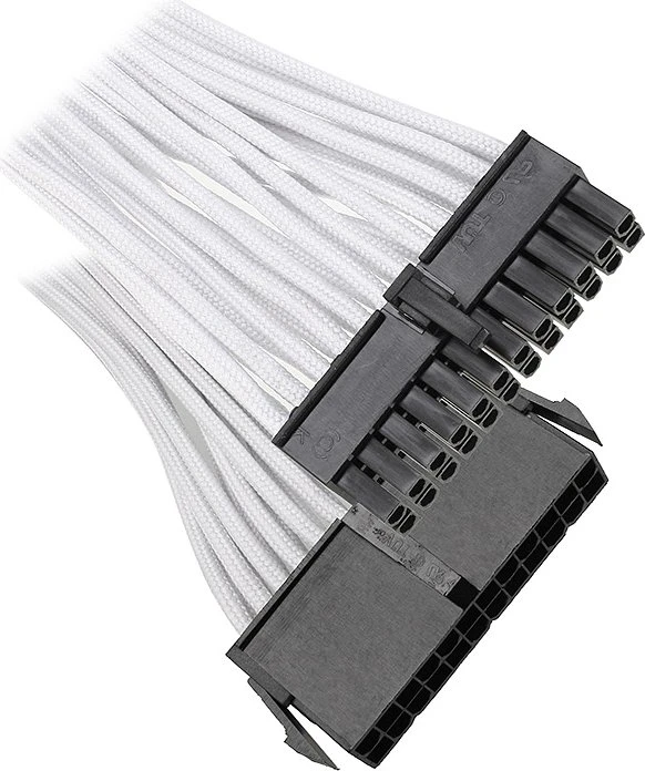 BitFenix Alchemy 24-Pin ATX Verlängerung 30cm, sleeved weiß/schwarz