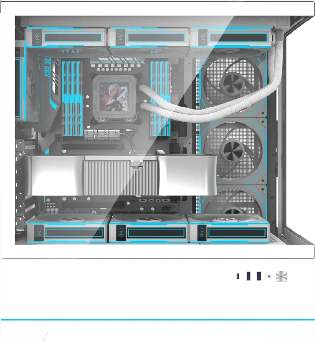 DarkFlash DY451 Pro White, Glasfenster