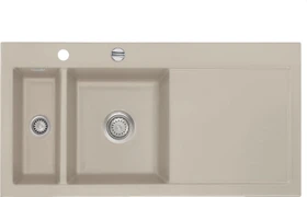 systemceram Mera 100 Einbau Becken links mit Ablauffernbedienung fango