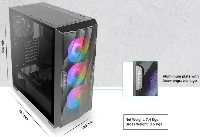 Antec Dark League Dark Fleet DF700 Flux, Glasfenster