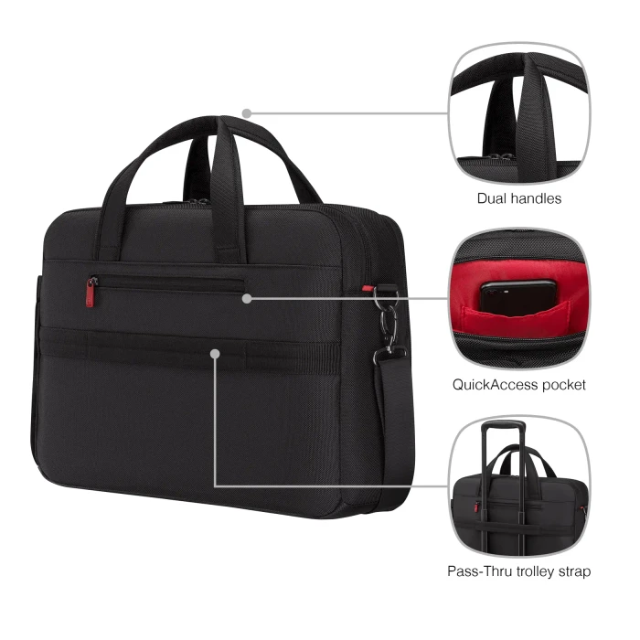 Wenger Meteor Brief 16-17" Laptop-Aktentasche, schwarz