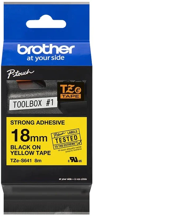 Brother TZe-S641 Beschriftungsband, 18mm, schwarz/gelb