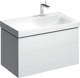Geberit Xeno² Unterschrank für Waschtisch 88x53x46.2cm, 2 Schubladen, Ablagefläche links, weiß