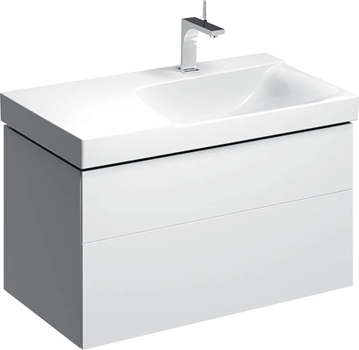 Geberit Xeno² Unterschrank für Waschtisch 88x53x46.2cm, 2 Schubladen, Ablagefläche links, weiß