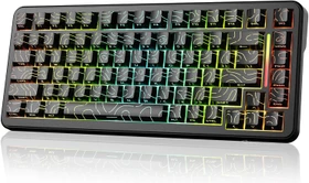 Attack Shark X82PRO HE Magnetic 75%, schwarz mit Kontur, LEDs RGB, Outemu White Jade Magnetic, USB/Bluetooth, US