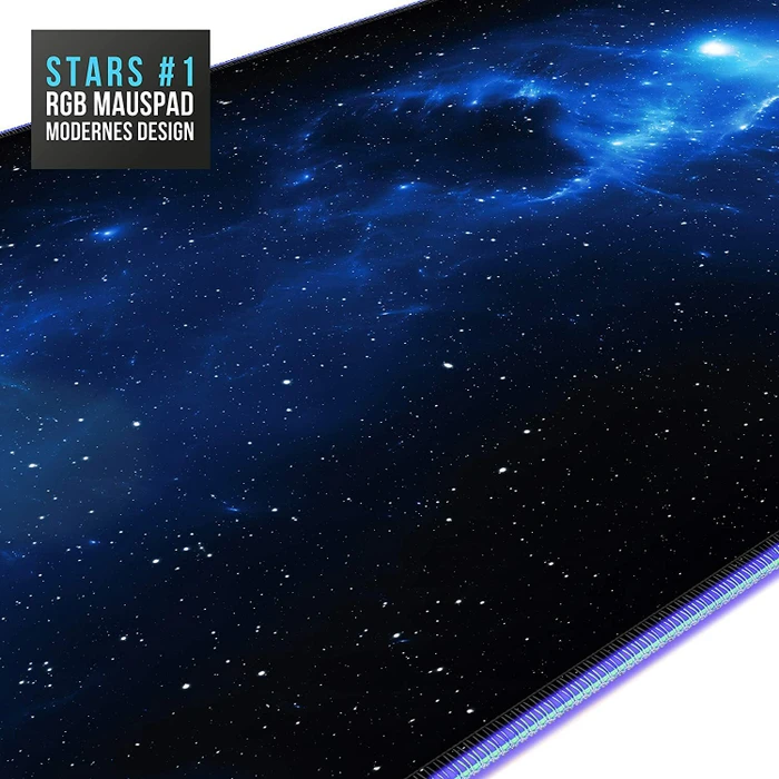 Titanwolf Stars #1 RGB XXL Gaming-Mauspad, 800x300mm, schwarz/blau