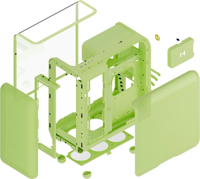 Hyte X50 Matcha, grün, Glasfenster