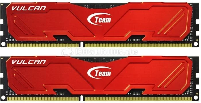 TeamGroup Vulcan rot UDIMM 8GB Kit, DDR3-2400, CL11-13-13-35