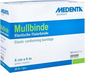 Medenta Mullbinde elastisch, 6cm x 4m, 20 Stück