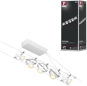 Paulmann CorDuo Cardan Basisset Seilsystem Spot GU5.3 weiß matt, 5 Stück