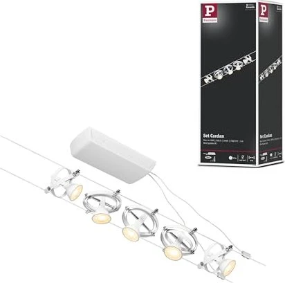 Paulmann CorDuo Cardan Basisset Seilsystem Spot GU5.3 weiß matt, 5 Stück