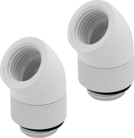 Corsair Hydro X Series XF Hardline, Winkeladapter 45° G1/4", weiß, 2er-Pack
