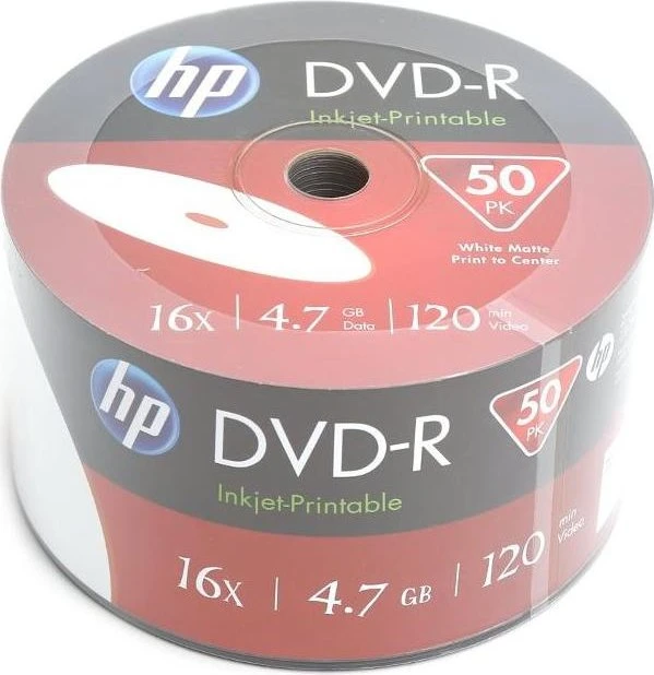 HP DVD-R 4.7GB, 16x, 50er Pack, printable