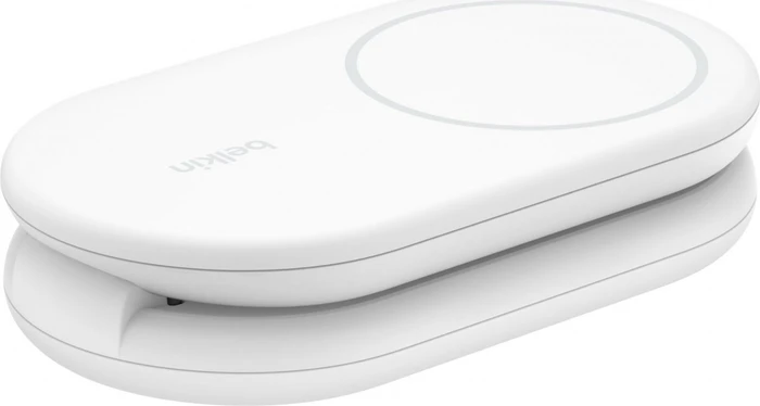 Belkin BoostCharge Magnetische, einklappbare, kabellose 2-in-1-Ladestation mit Qi2 (15W) weiß