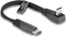 DeLOCK USB-C auf USB-C Kabel, USB 2.0, 480Mb/s, 60W USB PD, Flachbandkabel, gewinkelt, schwarz, 0.14mm Vorschaubild