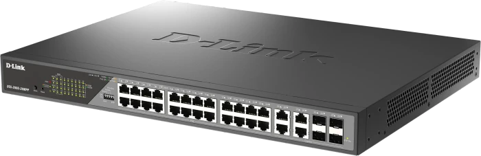 D-Link DSS-200 Surveillance Rackmount Gigabit Smart Switch, 24x RJ-45, 4x RJ-45/SFP, 518W PoE++