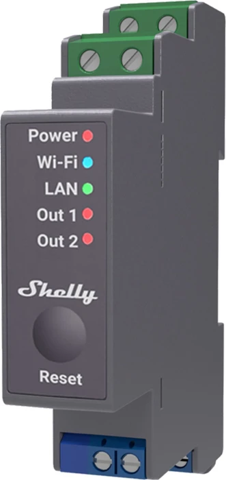 Shelly Pro 2, 2-Kanal, 1TE REG, Schaltaktor
