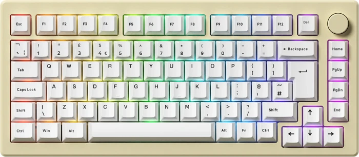 Akko MOD 007B HE, Cream White, LEDs RGB, hot-swap, Cream Yellow Magnetic, USB/Bluetooth, DE