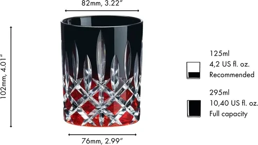 Riedel Laudon Tumbler Trinkglas schwarz/rot