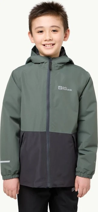 Jack Wolfskin Snowy Days Funktionsjacke slate green/black (Junior)