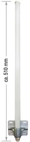 DeLOCK starr Outdoor-Antenne, 2.4GHz, 8dBi, omnidirektional, grau, 0.51m