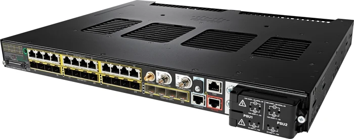 Cisco IE 5000 LAN Base Hardened Industrial Rackmount Gigabit Managed Switch, 14x SFP+, 12x RJ-45, 12x SFP, 360W PoE+