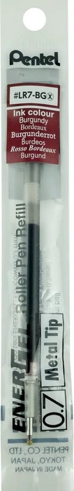 Pentel EnerGel Roller Pen LR7-BGX Tintenrollermine 0.35mm (0.7mm Ball) burgunderrot, 12er-Pack