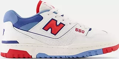 New Balance 550 white/true red/atlantic blue (Herren)