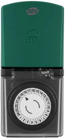 REV Ritter mechanische Außenzeitschaltuhr, IP44, schwarz/grün