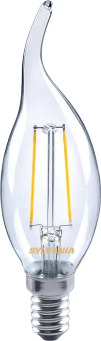 Sylvania ToLEDo RT Candle Filament LED Kerze Windstoß E14 2W/827 warmweiß klar