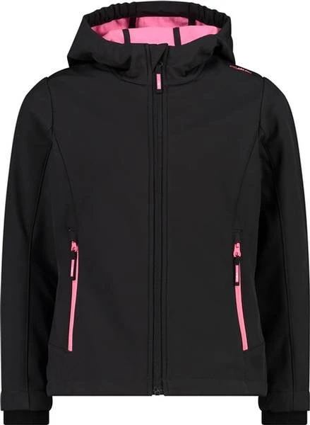 CMP Softshell Melange Fix Hood Funktionsjacke antracite/pink fluo (Junior)