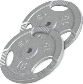 Gorilla Sports Hantelscheiben Gusseisen Gripper Set 2x 15kg